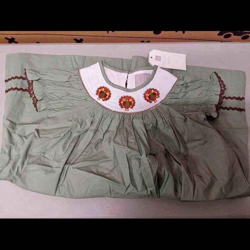Lil Cactus Smocked Turkey Dress - Picture 2 of 2